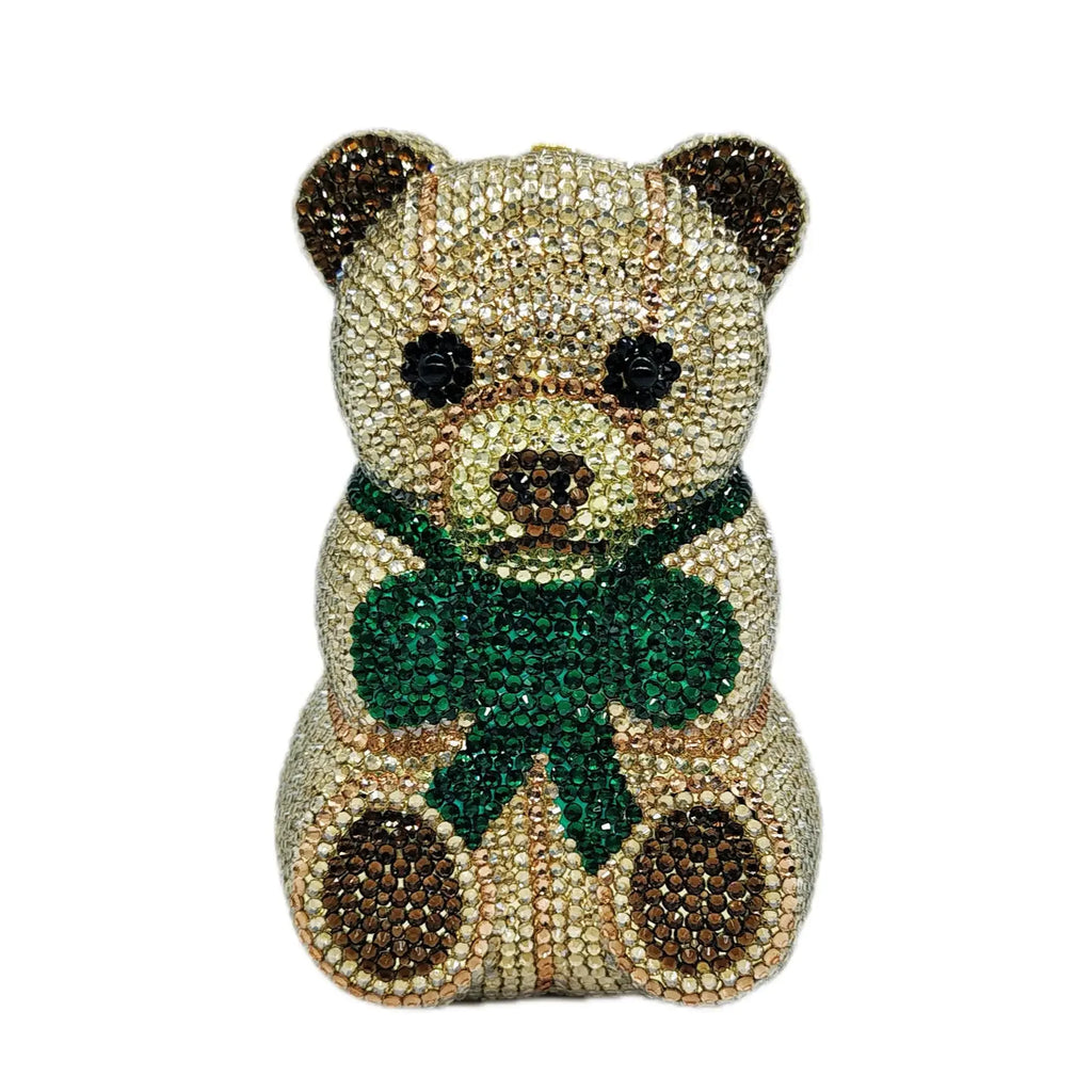 Honeyglow Rhinestone Bear Clutch Purse