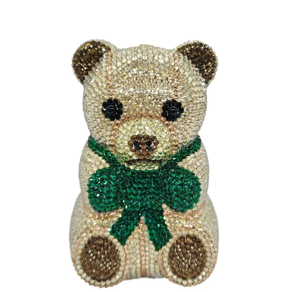 Honeyglow Rhinestone Bear Clutch Purse