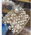 Della Pearl Beaded Honeycomb Clutch bags WAAMII   