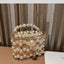 Della Pearl Beaded Honeycomb Clutch bags WAAMII   