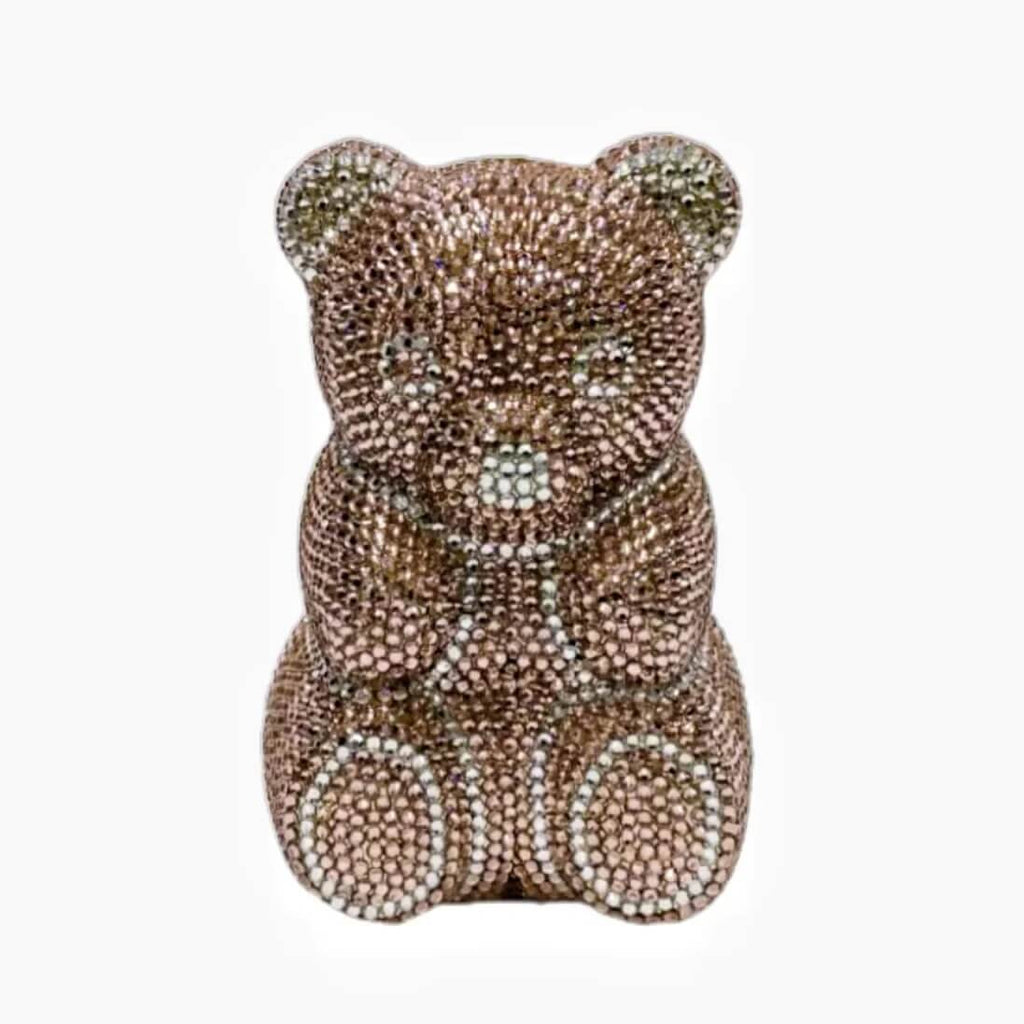 Honeyglow Rhinestone Bear Clutch Purse