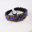 Velvet Retro Crystal Rhinestone Jeweled Headband WH305 Accessories WAAMII Blue  