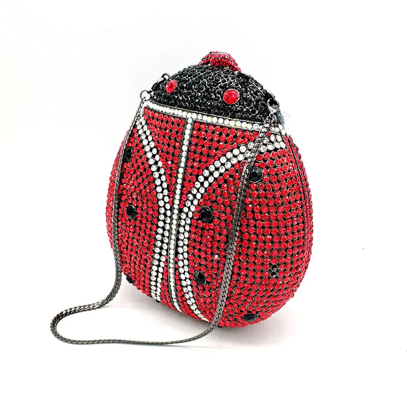 Venus Dot Rhinestone Ladybug Clutch