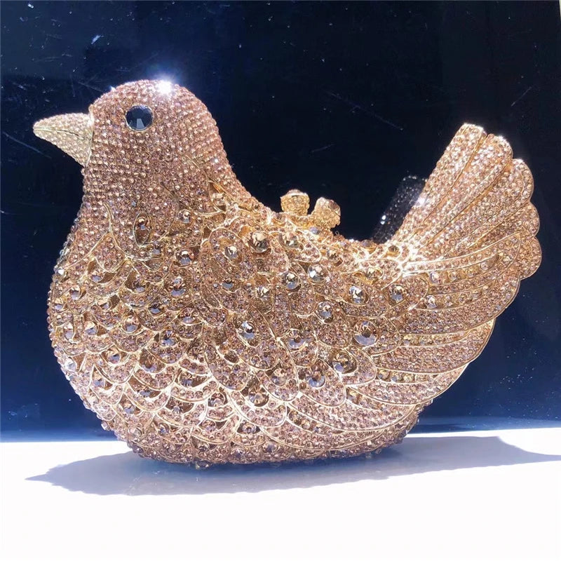 Multicolor Crystal Dove Minaudière