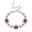 925 Sterling Silver Sunflower Bracelet with Lab-Created Ruby & Sapphire and Cubic Zirconia