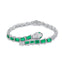 Snake Emerald 925 Sterling Silver Lab Grown Diamond High-End Handcrafted Jewelry Bracelet For Women