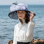 Wide Brim Women Organza Bucket Hat Fascinators Fedora Church Hat Accessories WAAMII White black/13cm brim