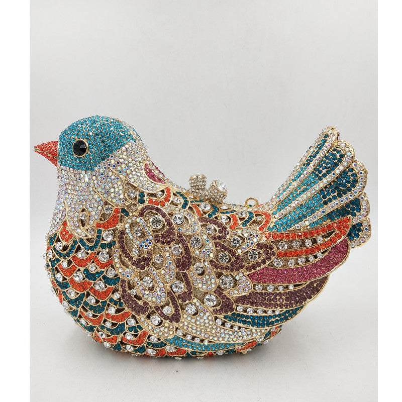 Multicolor Crystal Dove Minaudière