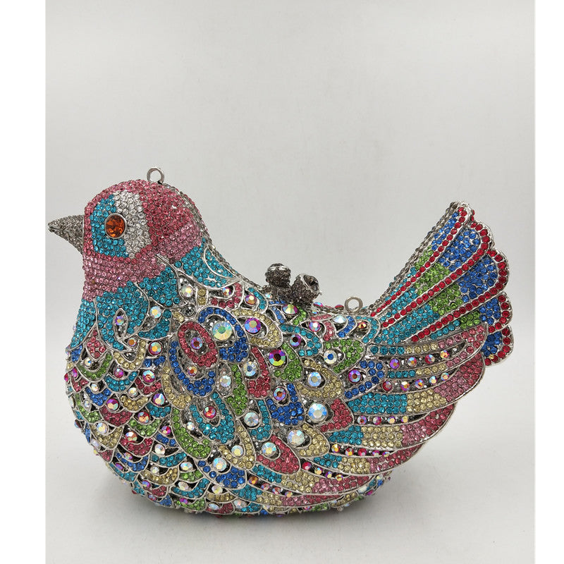 Multicolor Crystal Dove Minaudière