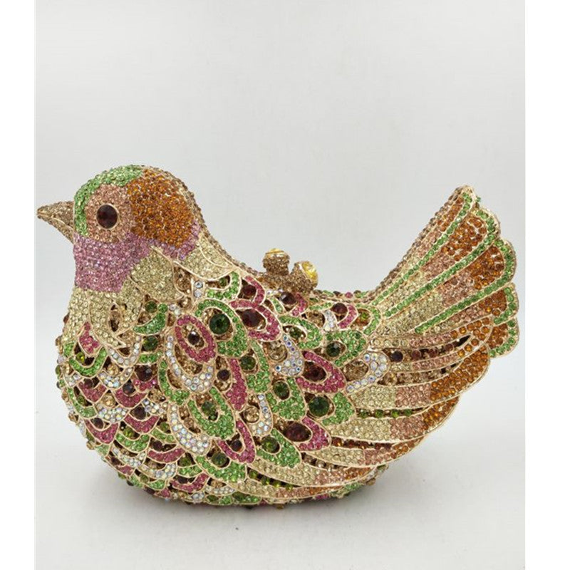 Multicolor Crystal Dove Minaudière