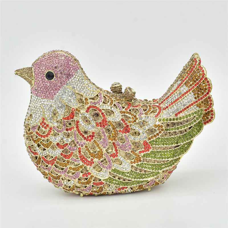 Multicolor Crystal Dove Minaudière