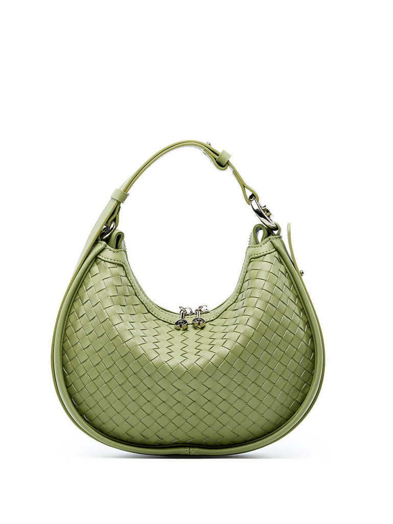 Diana Braided Leather Crescent Crossbody - - Luxury bags by WAAMII