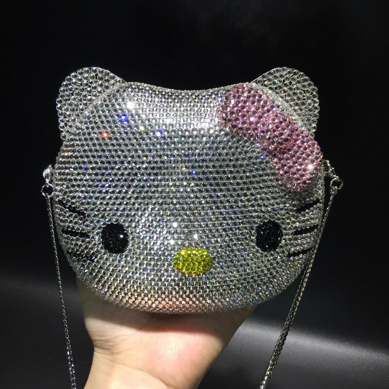 Crystal Kitty Cat Minaudiere bags WAAMII   