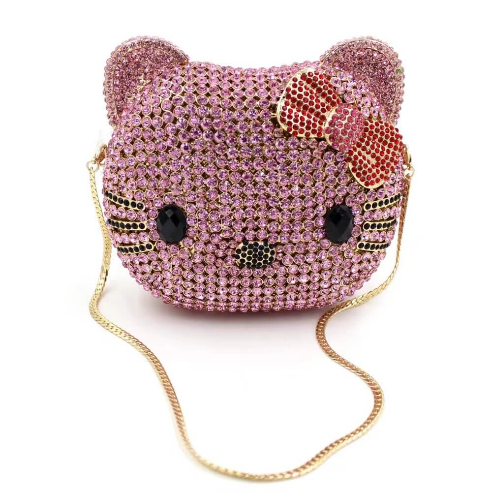 Crystal Kitty Cat Minaudiere bags WAAMII   