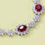 925 Silver Bracelet with Oval-Shaped Ruby