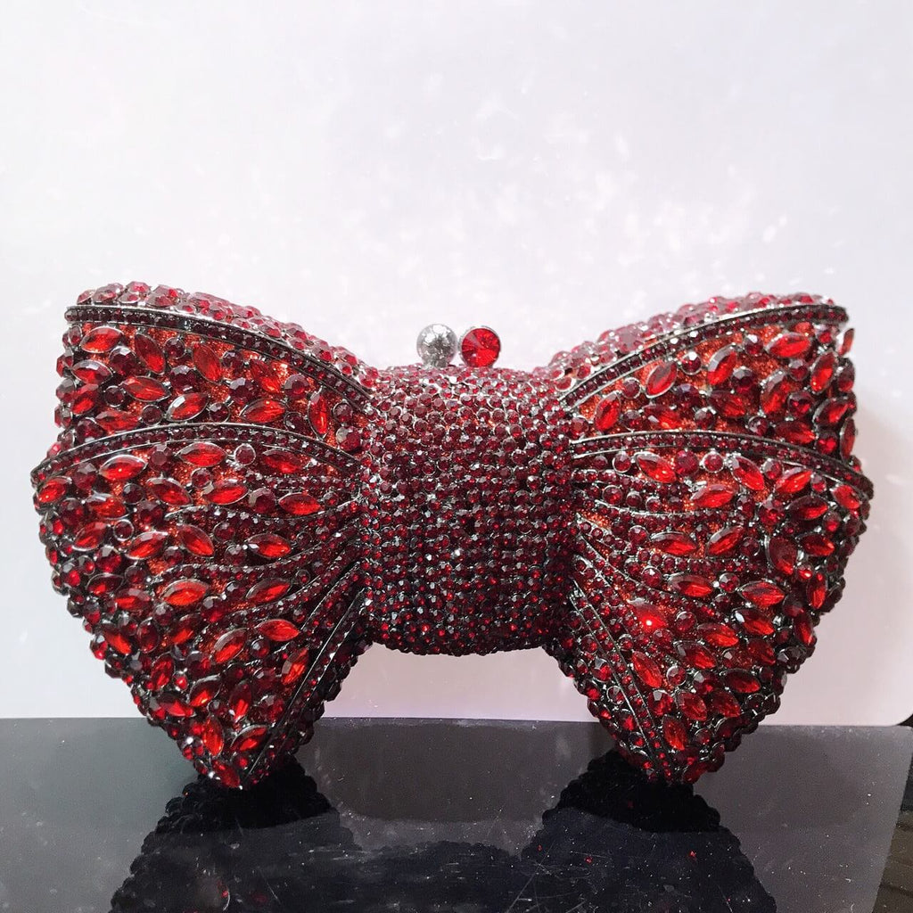 Molly Rhinestone Multicolor Butterfly Clutch Purse bags WAAMII Red 01  