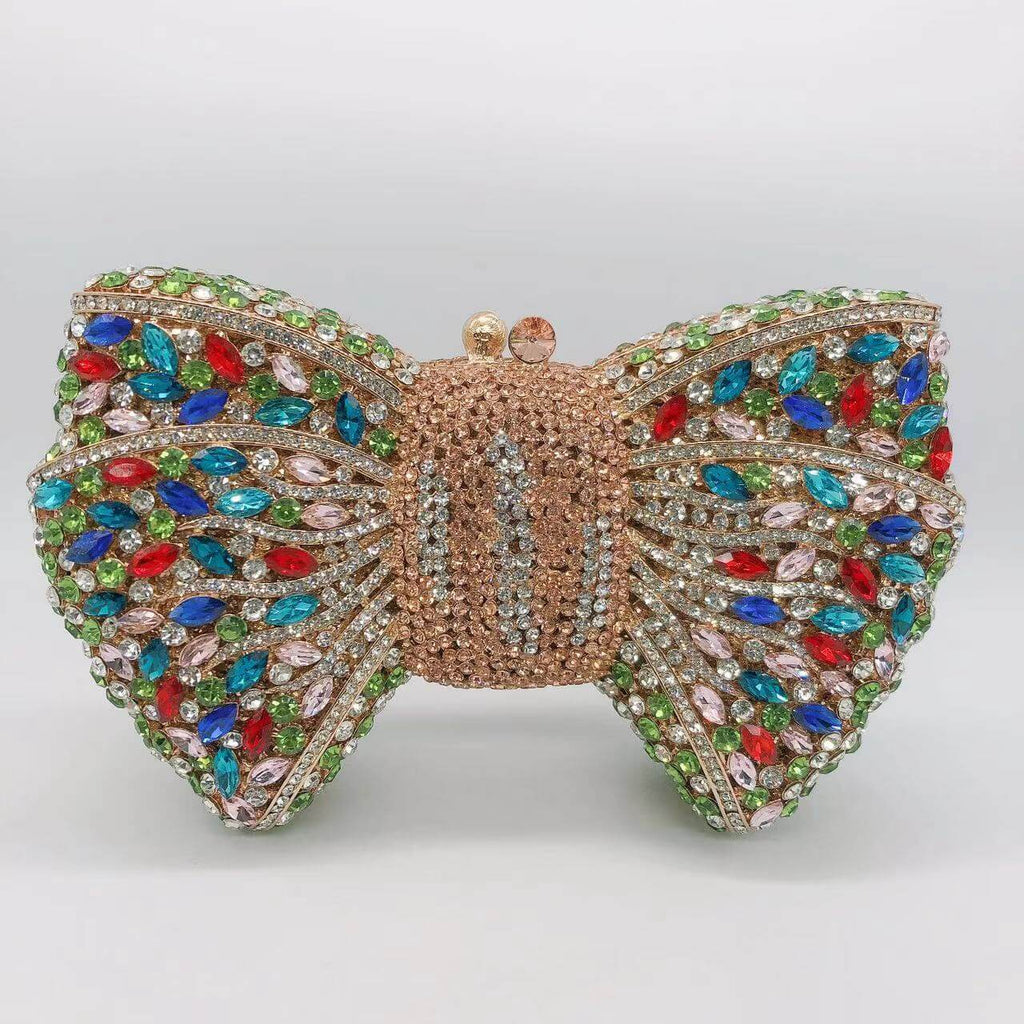 Molly Rhinestone Multicolor Butterfly Clutch Purse bags WAAMII Rainbow  