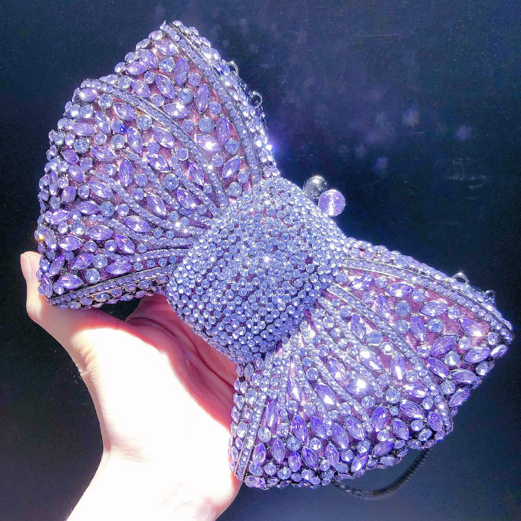 Molly Rhinestone Multicolor Butterfly Clutch Purse bags WAAMII Violet  