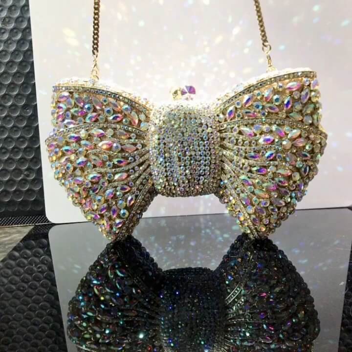 Molly Rhinestone Multicolor Butterfly Clutch Purse bags WAAMII   