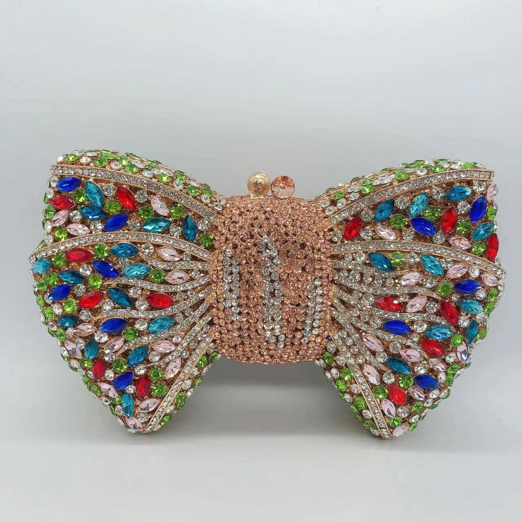 Molly Rhinestone Multicolor Butterfly Clutch Purse bags WAAMII   