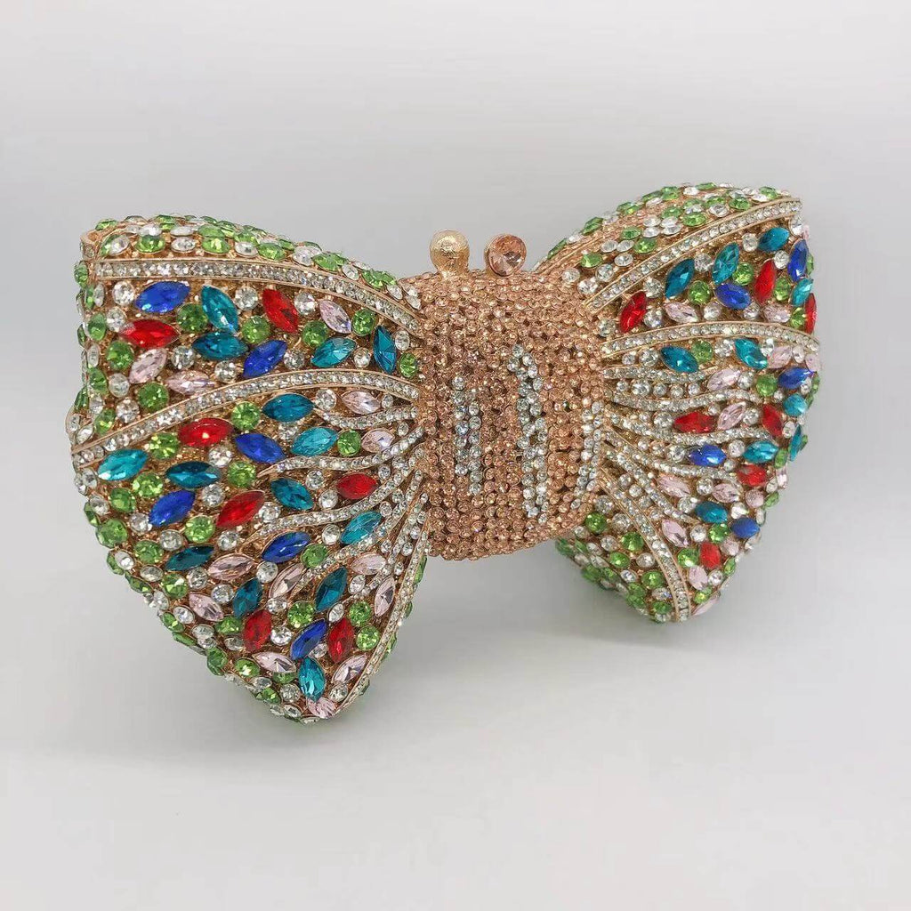 Molly Rhinestone Multicolor Butterfly Clutch Purse bags WAAMII   