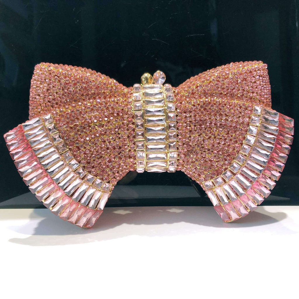 Myra Crystal Luxury Butterfly Clutch Purse bags WAAMII Pink  