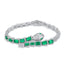 Snake Emerald 925 Sterling Silver Lab Grown Diamond High-End Handcrafted Jewelry Bracelet For Women