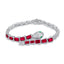 Lab-grown diamond rubies bracelet with snake design