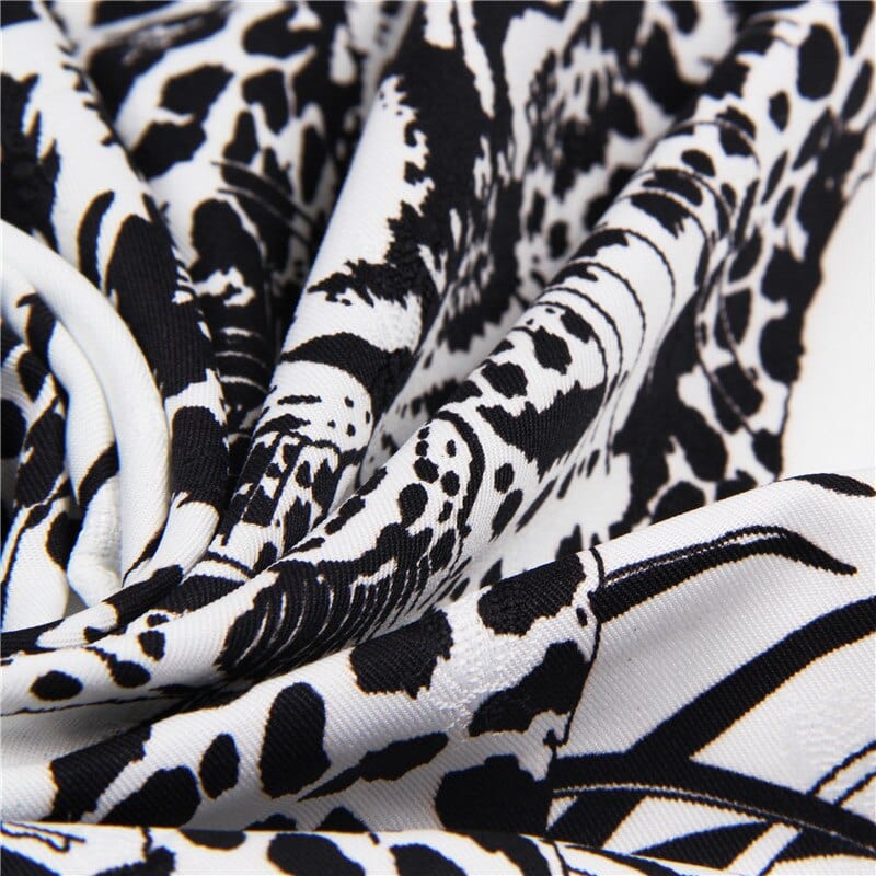 Snow Leopard Print Square Silk Scarf