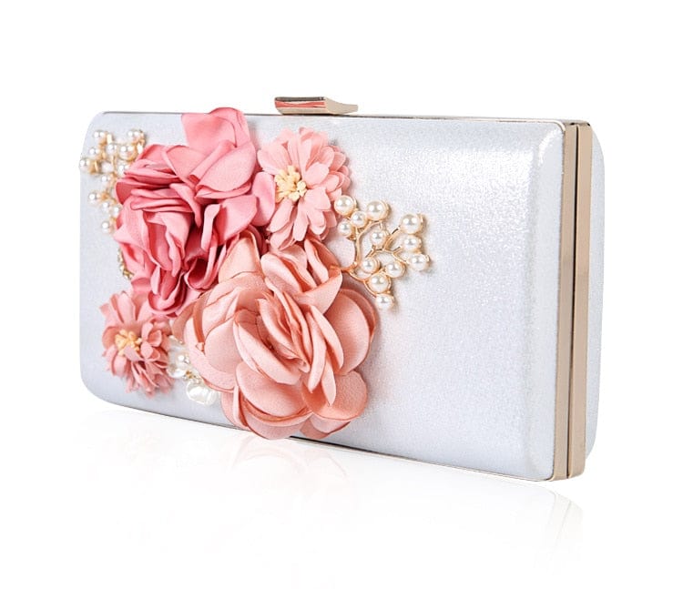 LAMANSH® Floral 🌸 Embroidered Clutch with hanging chain , Metal Purse –  Lamansh