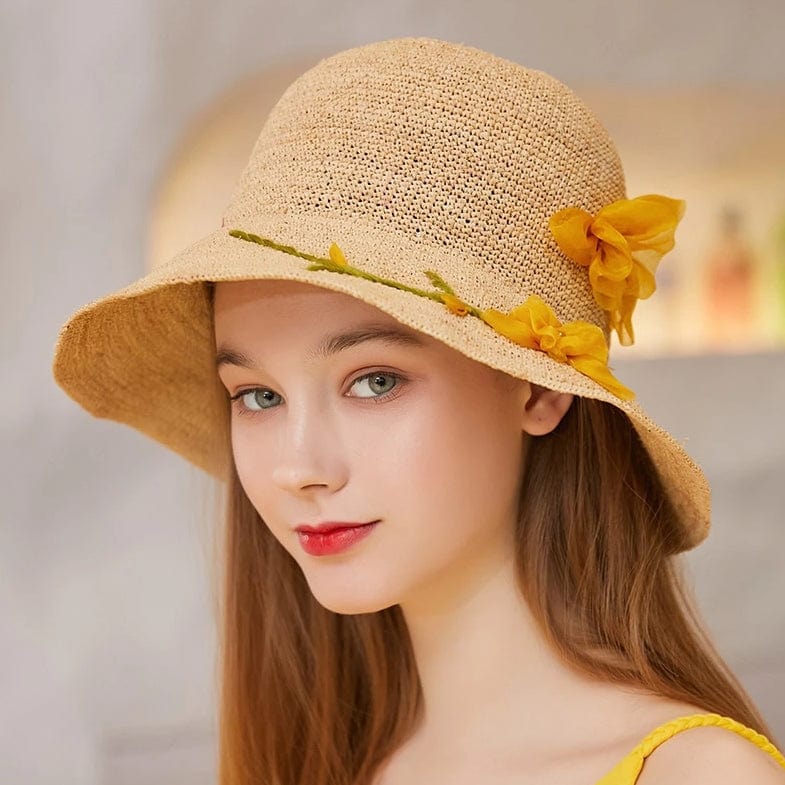 Handmade Sun Hats for Women Large Brim Straw Hat Outdoor Beach Hat