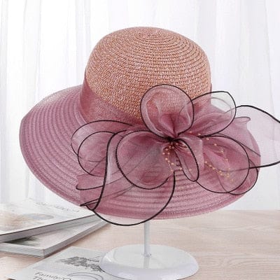 Ladies Beach & Summer Hats With Wide Brim - Pink