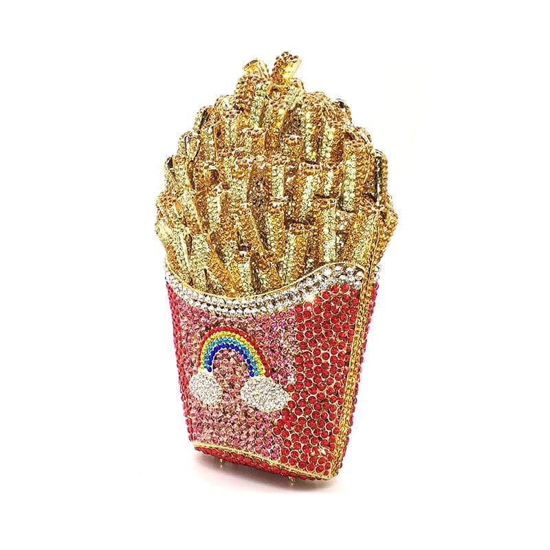 DEBIMY Women's French Fries Chips Rhinestone Clutch