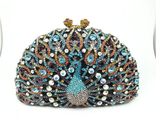 Peacock design women partywea.maroonr clutch purse