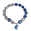 Armband aus 925er Sterlingsilber mit blauem Kyanit-Mix und Mondsteinkristallen